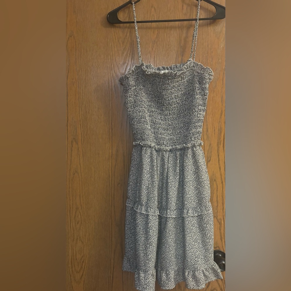 Blue and White Spaghetti Strap Dress